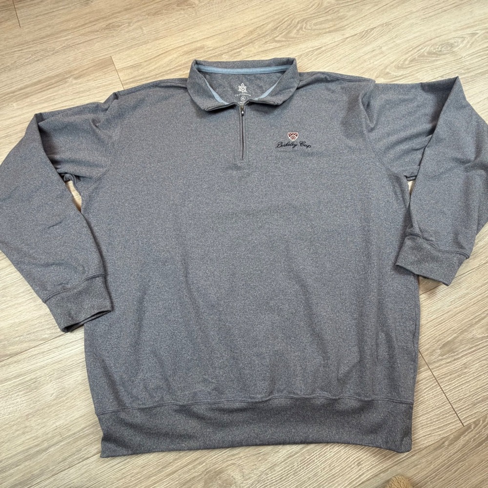 Turtleson Tour Performance Mens XL 1/4 Zip Pullover Blue Gray Berkeley‎ Cup Golf